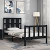 vidaXL Bed Frame without Mattress Black 90x190 cm Single Solid Wood Pine
