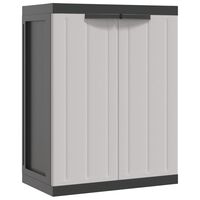 vidaXL Outdoor Storage Cabinet Grey and Black 65x37x85 cm PP