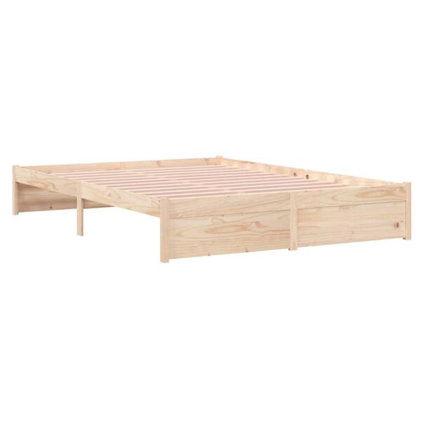 vidaXL Bed Frame without Mattress Solid Wood 150x200 cm King Size King Size