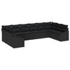 vidaXL Sofa Set 10 pcs Black [Synthetic]: Poly Rattan