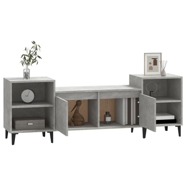 vidaXL TV Cabinet Concrete Grey 160x35x55 cm Engineered Wood