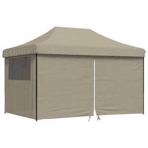 vidaXL Party Tent Taupe with Black Frame Oxford Fabric