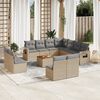 vidaXL 12 Piece Garden Sofa Set with Cushions Beige Poly Rattan