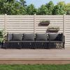 vidaXL 4 Piece Garden Lounge Set with Cushions Anthracite Steel
