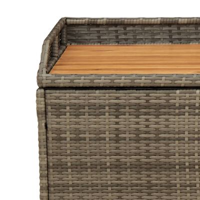 vidaXL Storage Bench Grey 100x50x52 cm Poly Rattan and Acacia Wood