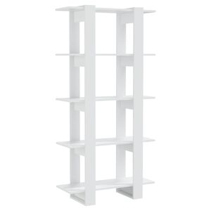 vidaXL Book Cabinet | High Gloss White | Engineered wood | 80 x 30 x 160 cm