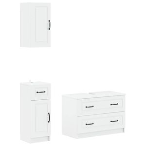 vidaXL 3 Piece Bathroom Cabinet Set UTRECHT White Engineered Wood