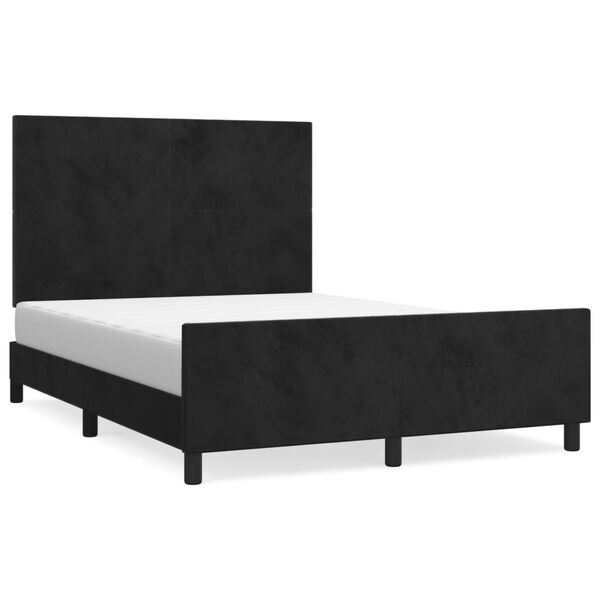 vidaXL Bed Frame without Mattress Black 137x187 cm Double Velvet