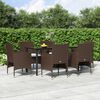 vidaXL 7 Piece Garden Dining Set with Cushions Brown and Black