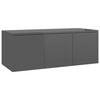 vidaXL TV Cabinet High Gloss Grey 80x34x30 cm Engineered Wood