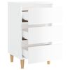 vidaXL Bed Cabinets & Wood Legs 2 pcs High Gloss White 40x35x69cm