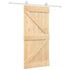 vidaXL Sliding Door Natural and White 95 x 210 cm Solid Pine Wood