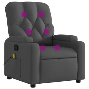 vidaXL Massage Recliner Chair Dark Grey Fabric