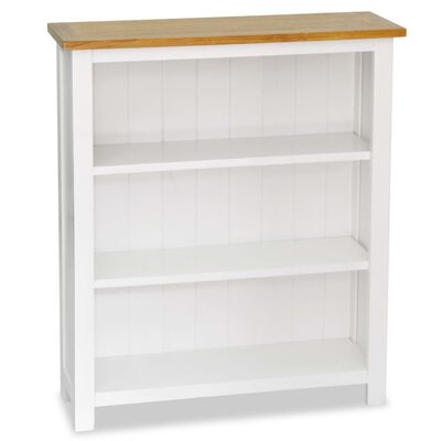 vidaXL 3-Tier Bookcase 72x22.5x82 cm Solid Oak Wood