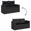 vidaXL Garden Sofa Set with Cushion with Storage 12 pcs Black