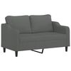 vidaXL 3 Piece Sofa Set with Cushions Dark Grey Fabric