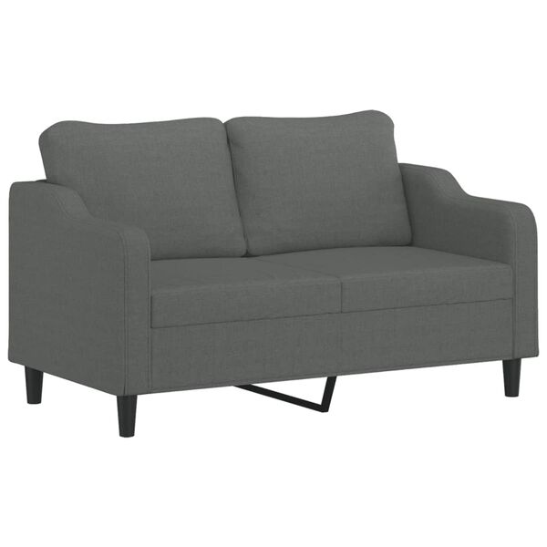 vidaXL 3 Piece Sofa Set with Cushions Dark Grey Fabric