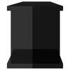 vidaXL Wall Shelves 2 pcs High Gloss Black 75x18x20 cm Engineered Wood