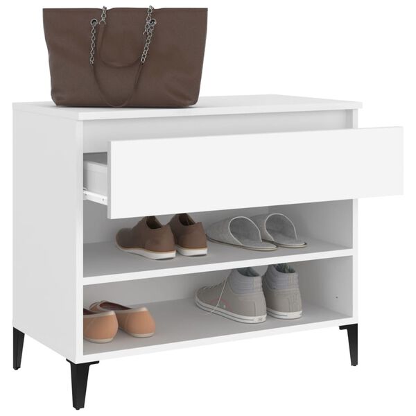 vidaXL Shoe Cabinet White 70x36x60 cm Engineered Wood