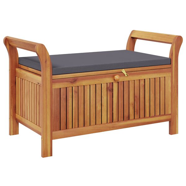vidaXL Garden Storage Bench with Cushion 91 cm Solid Wood Acacia