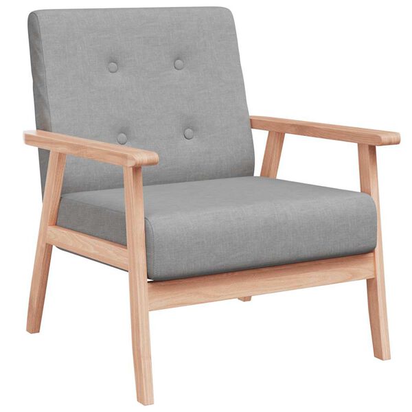 vidaXL Armchair Light Grey Fabric