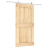 vidaXL Sliding Door Natural and White 100 x 210 cm Solid Pine Wood