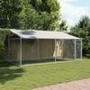 vidaXL Dog Cage with Roof and Door Grey 4x2x2 m Galvanised Steel