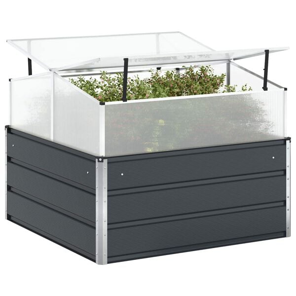 vidaXL Planter Anthracite 100 x 100 x 77 cm Galvanised Steel