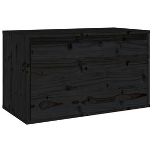 vidaXL Wall Cabinet | Black | Solid Pinewood | 60 cm x 30 cm x 35 cm