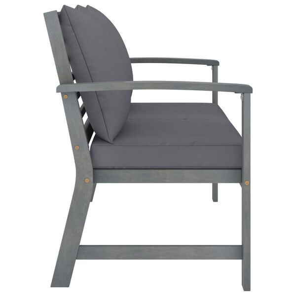 vidaXL Garden Bench 120 cm with Dark Grey Cushion Solid Acacia Wood