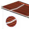 vidaXL Manual Retractable Awning with LED 300x250 cm Orange and Brown