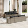 vidaXL 9 Piece Garden Sofa Set with Cushions Grey Poly Rattan