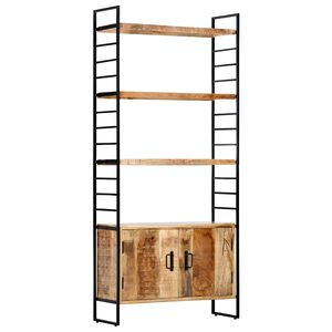 vidaXL Bookcase | Rough mango wood and black