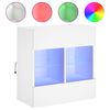 vidaXL TV Wall Cabinet with LED Lights White 58,5x30x60,5 cm
