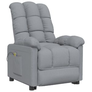 vidaXL Massage Chair Light Grey Fabric