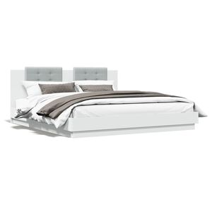 vidaXL Bed Frame without Mattress White 180x200 cm