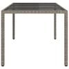 vidaXL Garden Table Grey 190x90x75 cm Tempered Glass and Poly Rattan