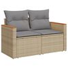 vidaXL 4 Piece Garden Sofa Set with Cushions Mix Beige Poly Rattan
