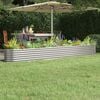 vidaXL Garden Raised Bed Galvanised Steel 332x40x36 cm Silver