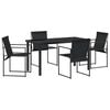 vidaXL Garden Dining Set 5 pcs Black Textilene and Steel