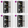 vidaXL Outdoor Storage Cabinet Grey and Black 65x37x165 cm PP