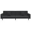 vidaXL 2-Seater Sofa Bed with Two Pillows Black Velvet