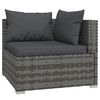 vidaXL 10 Piece Garden Lounge Set with Cushions Grey Poly Rattan