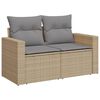 vidaXL 6 Piece Garden Sofa Set with Cushions Mix Beige Poly Rattan