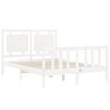 vidaXL Bed Frame without Mattress White Double Solid Wood Pine