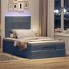 vidaXL Ottoman Bed with Mattresses & LEDs Dark Grey King Single Velvet