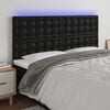 vidaXL LED Headboard Black 200 cm Faux Leather