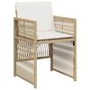 vidaXL Garden Chairs with Cushions 4 pcs Beige Poly Rattan