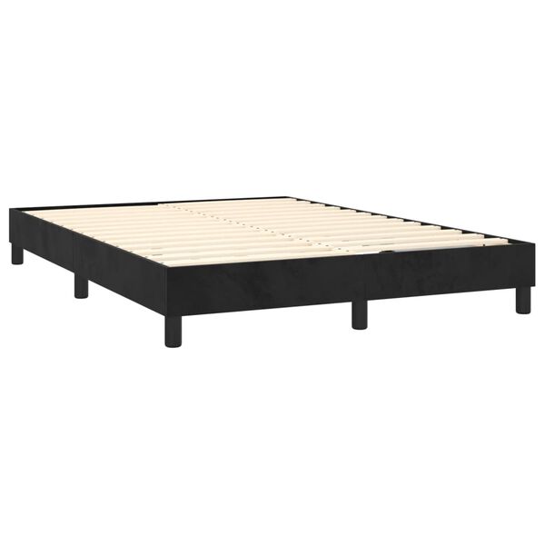 vidaXL Box Spring Bed with Mattress Black 137x187 cm Double Size Velvet
