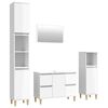 vidaXL 4 Piece Bathroom Furniture Set High Gloss White Engineered Wood